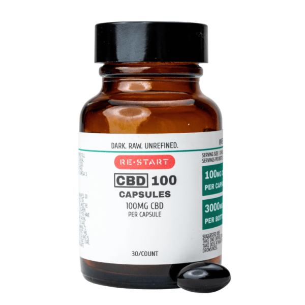 CBD Capsules 100MG Dark Unrefined 30-ct High Strength